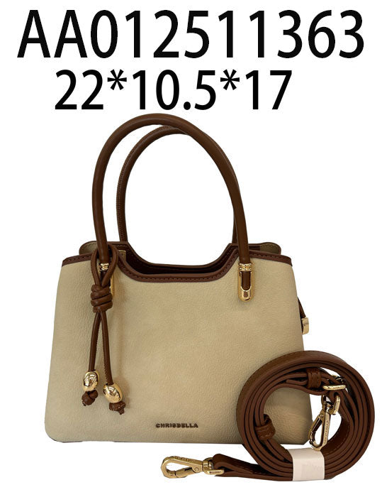 Charm Detail Double-Handle Satchel Bag - main view
