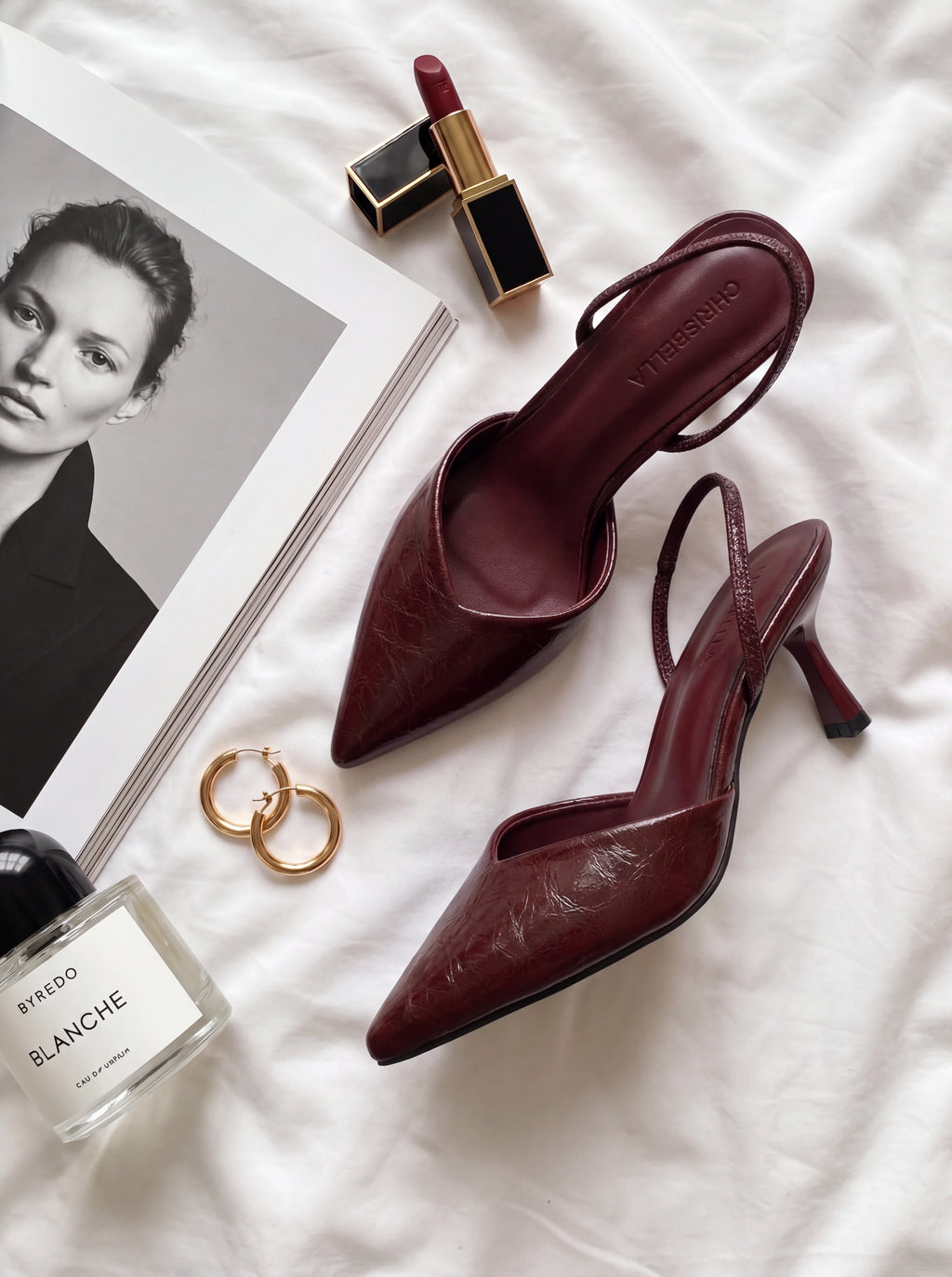 Escarpins Slingback à Bout Pointu et Finition Texturée