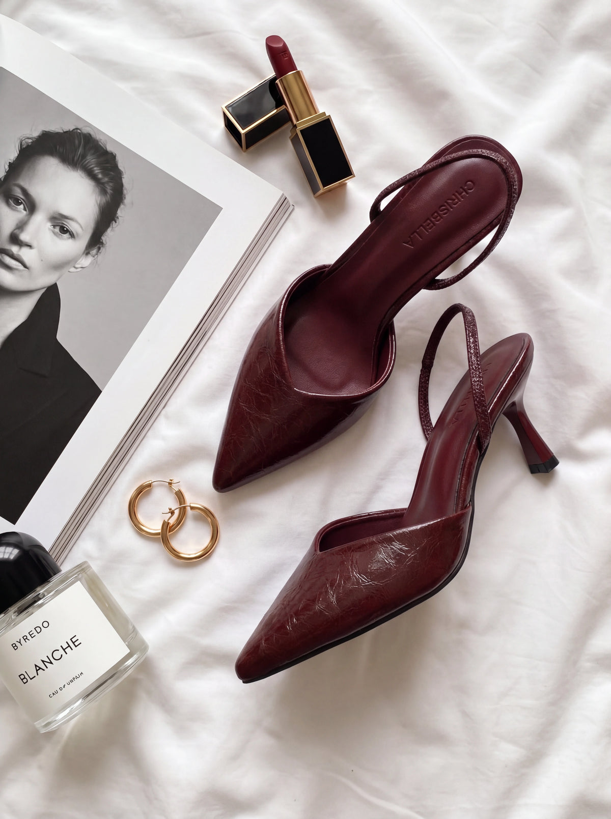 Escarpins Slingback à Bout Pointu et Finition Texturée