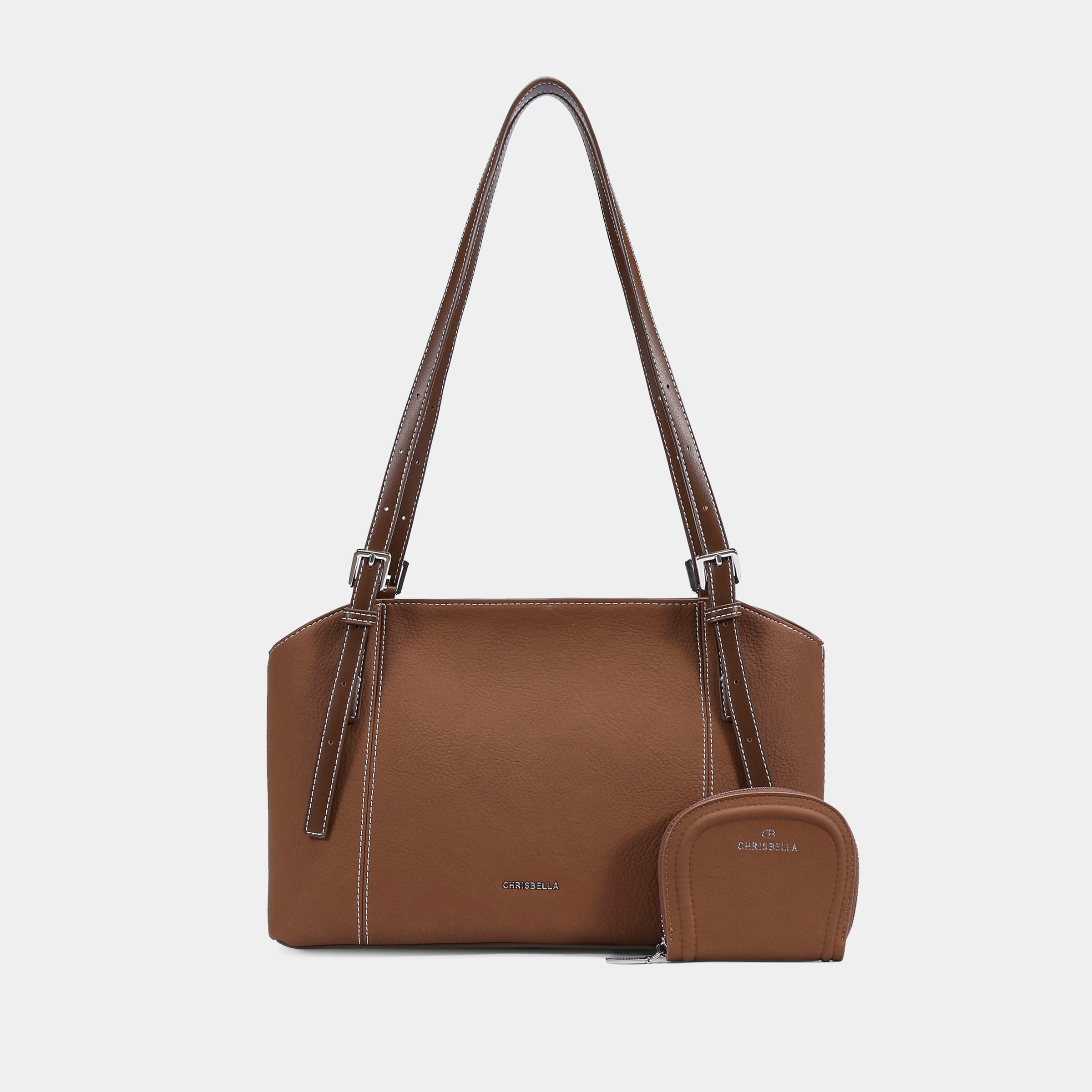 Slim Double-Handle Shoulder Tote Bag