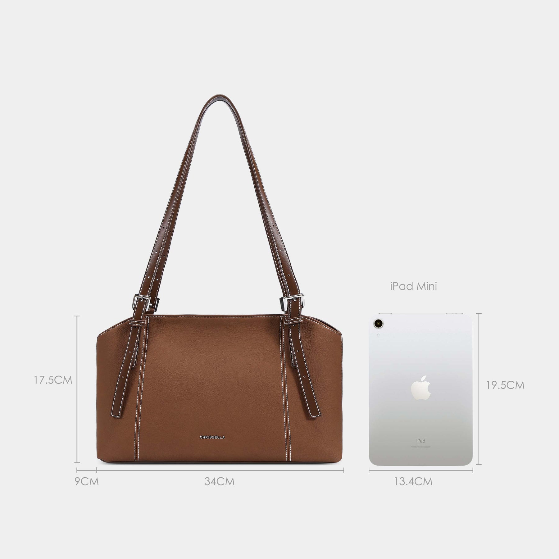 Slim Double-Handle Shoulder Tote Bag
