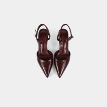 Textured-Finish Pointed-Toe Ankle-Strap Pumps