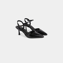 Textured-Finish Pointed-Toe Ankle-Strap Pumps