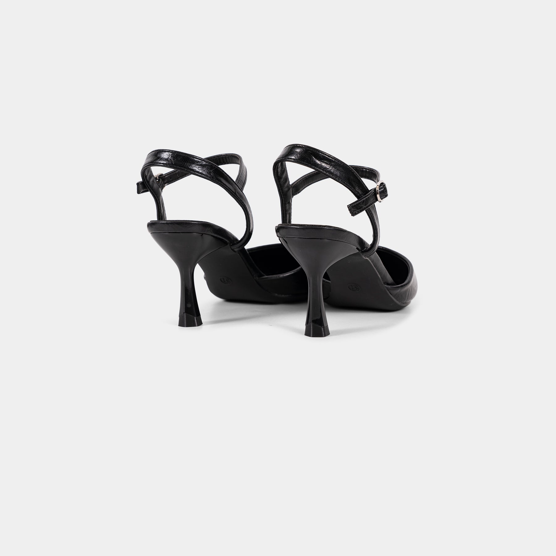 Textured-Finish Pointed-Toe Ankle-Strap Pumps