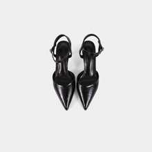 Textured-Finish Pointed-Toe Ankle-Strap Pumps