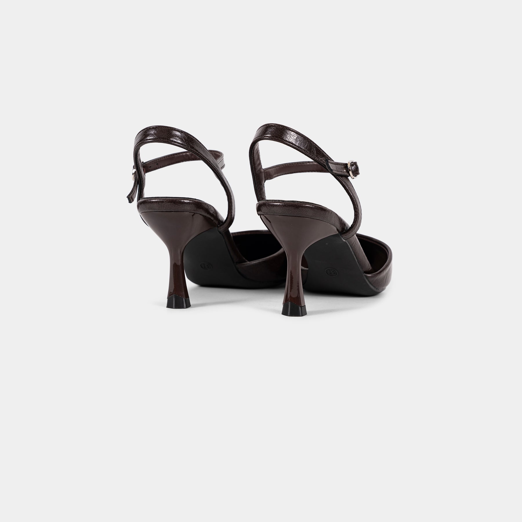 Textured-Finish Pointed-Toe Ankle-Strap Pumps