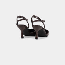Textured-Finish Pointed-Toe Ankle-Strap Pumps