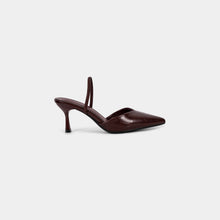 Textured-Finish Pointed-Toe Slingback Pumps