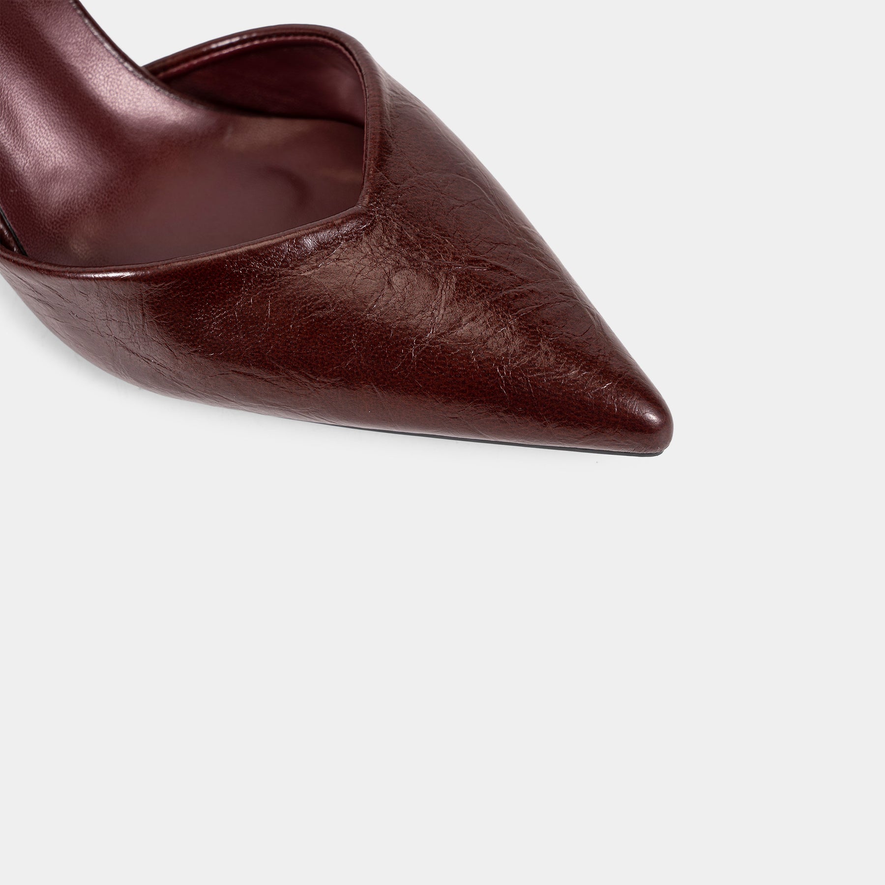 Textured-Finish Pointed-Toe Slingback Pumps