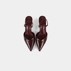 Escarpins Slingback à Bout Pointu et Finition Texturée