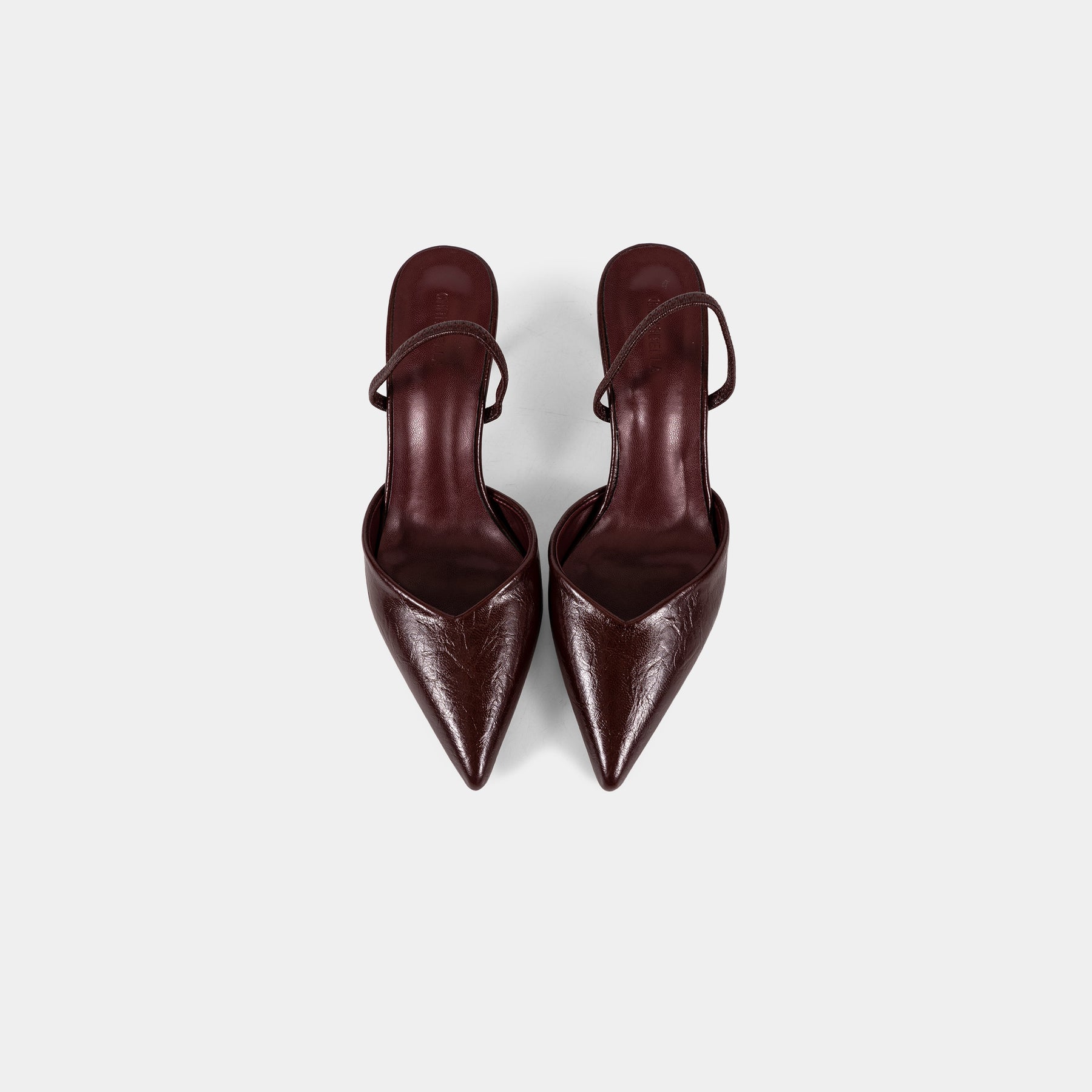 Textured-Finish Pointed-Toe Slingback Pumps