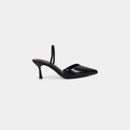 Escarpins Slingback à Bout Pointu et Finition Texturée