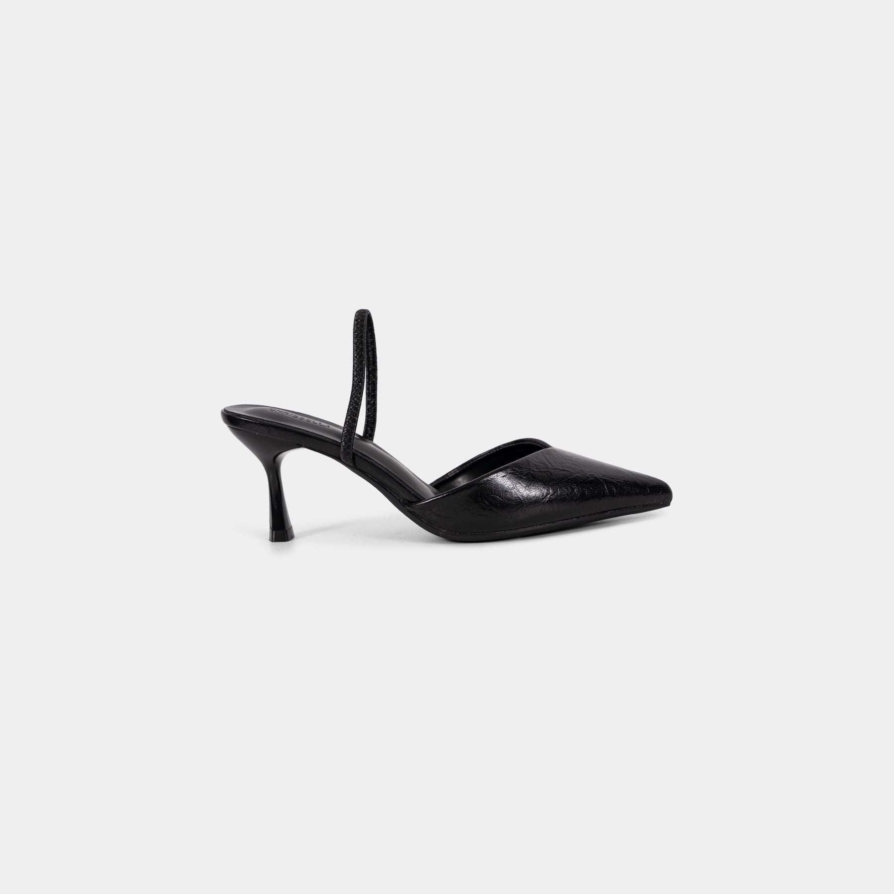 Textured-Finish Pointed-Toe Slingback Pumps