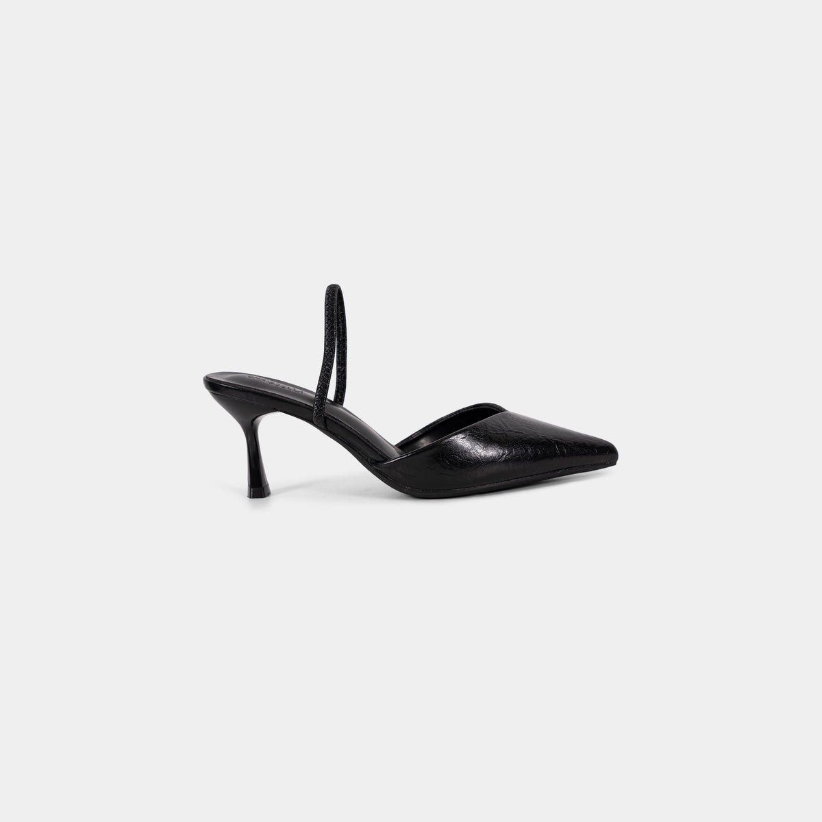 Escarpins Slingback à Bout Pointu et Finition Texturée