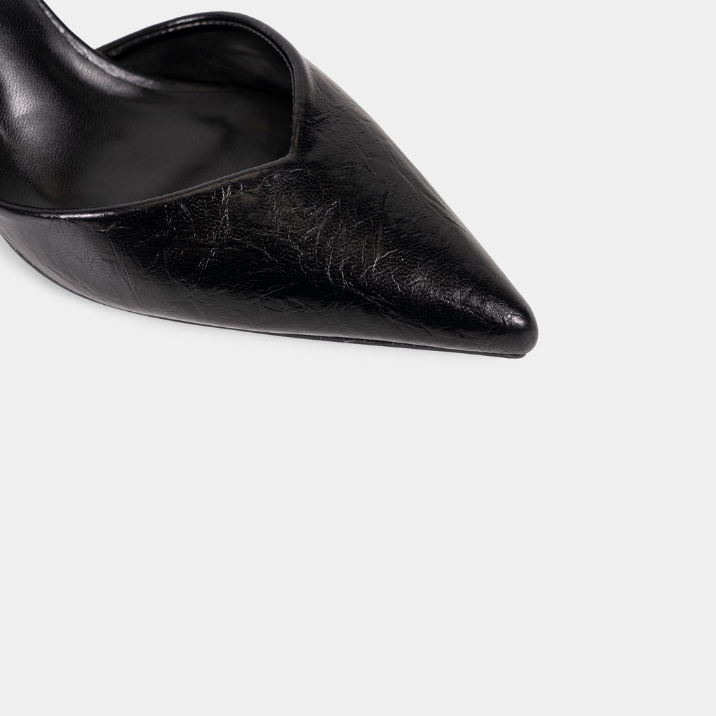 Escarpins Slingback à Bout Pointu et Finition Texturée