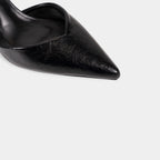Escarpins Slingback à Bout Pointu et Finition Texturée