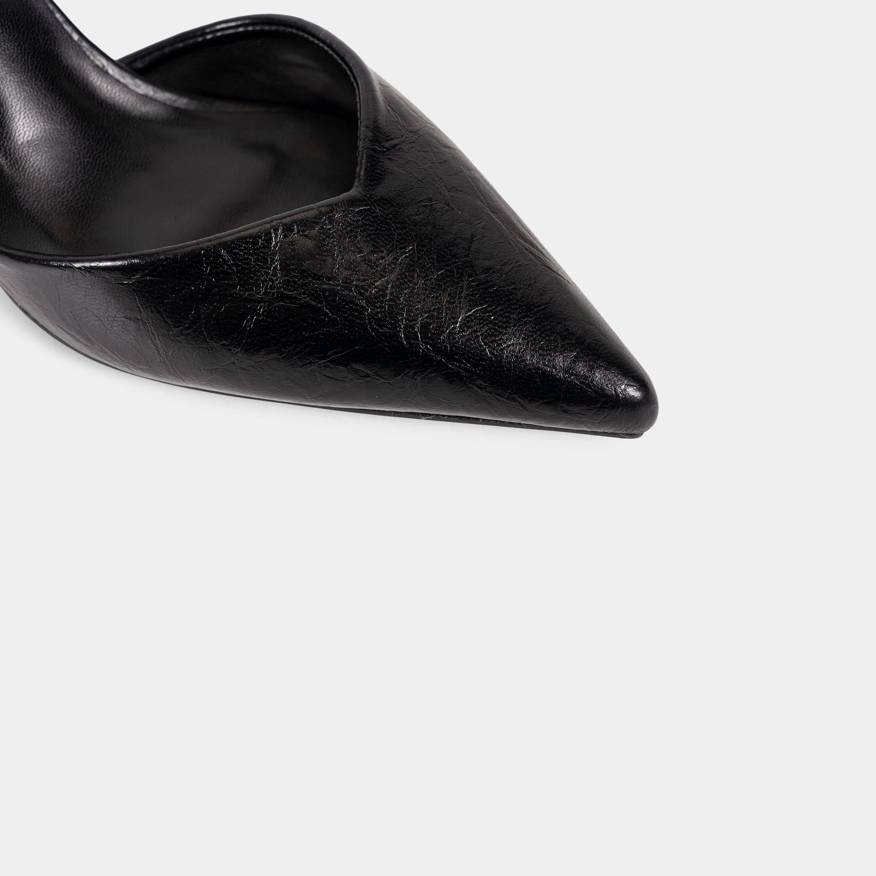 Textured-Finish Pointed-Toe Slingback Pumps