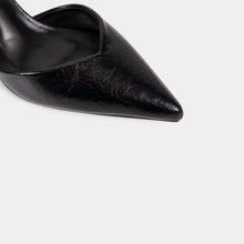Textured-Finish Pointed-Toe Slingback Pumps