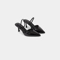 Escarpins Slingback à Bout Pointu et Finition Texturée