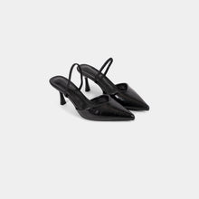 Textured-Finish Pointed-Toe Slingback Pumps