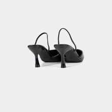 Textured-Finish Pointed-Toe Slingback Pumps