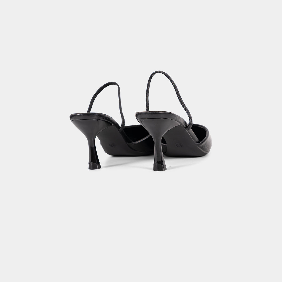 Escarpins Slingback à Bout Pointu et Finition Texturée