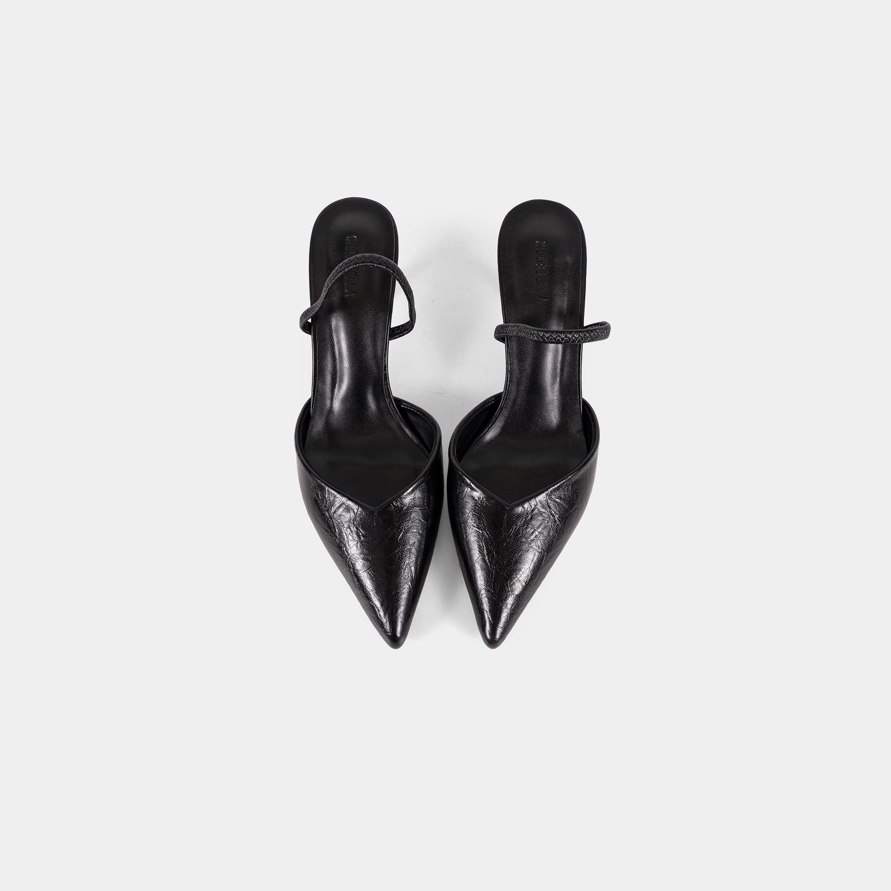 Textured-Finish Pointed-Toe Slingback Pumps