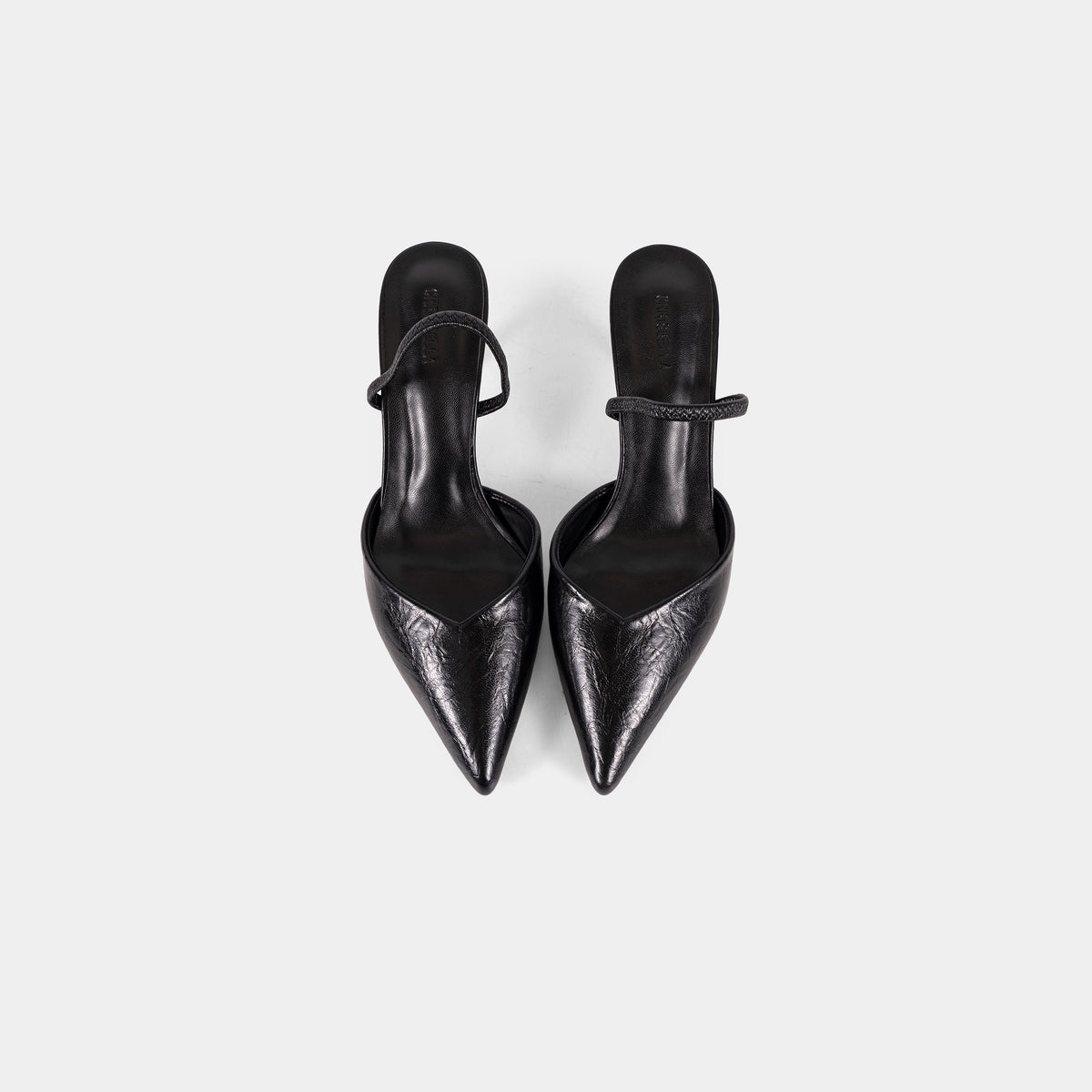 Escarpins Slingback à Bout Pointu et Finition Texturée