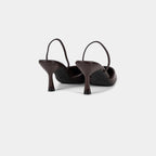 Escarpins Slingback à Bout Pointu et Finition Texturée
