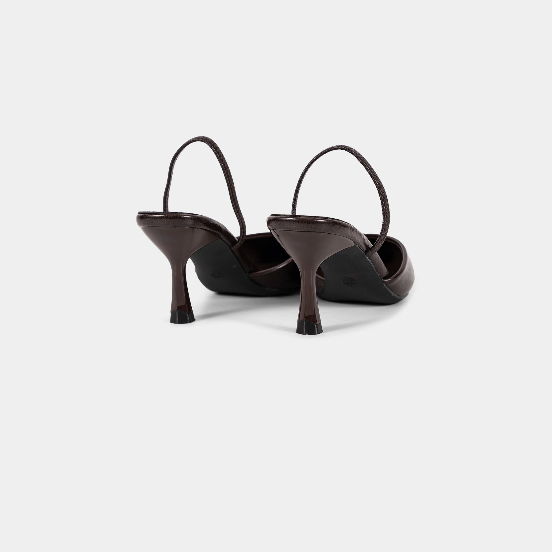 Textured-Finish Pointed-Toe Slingback Pumps