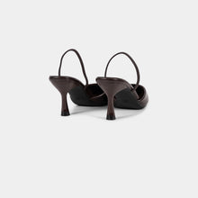 Textured-Finish Pointed-Toe Slingback Pumps