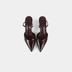 Escarpins Slingback à Bout Pointu et Finition Texturée