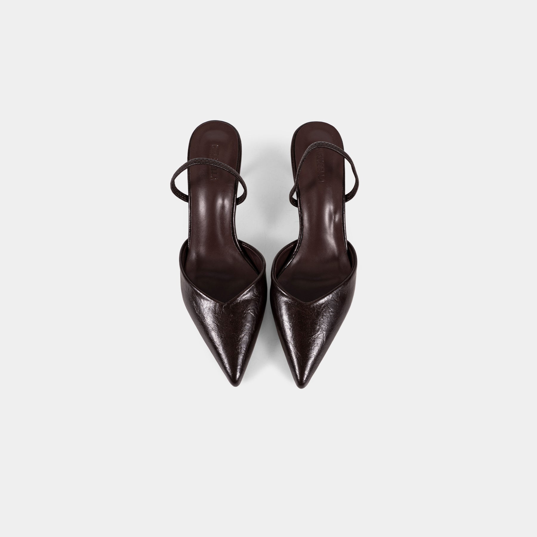 Textured-Finish Pointed-Toe Slingback Pumps