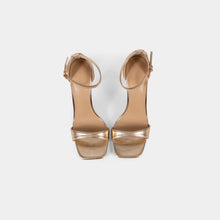 Metallic-Finish Square-Toe Ankle-Strap Sandals