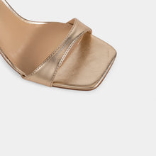 Metallic-Finish Square-Toe Ankle-Strap Sandals