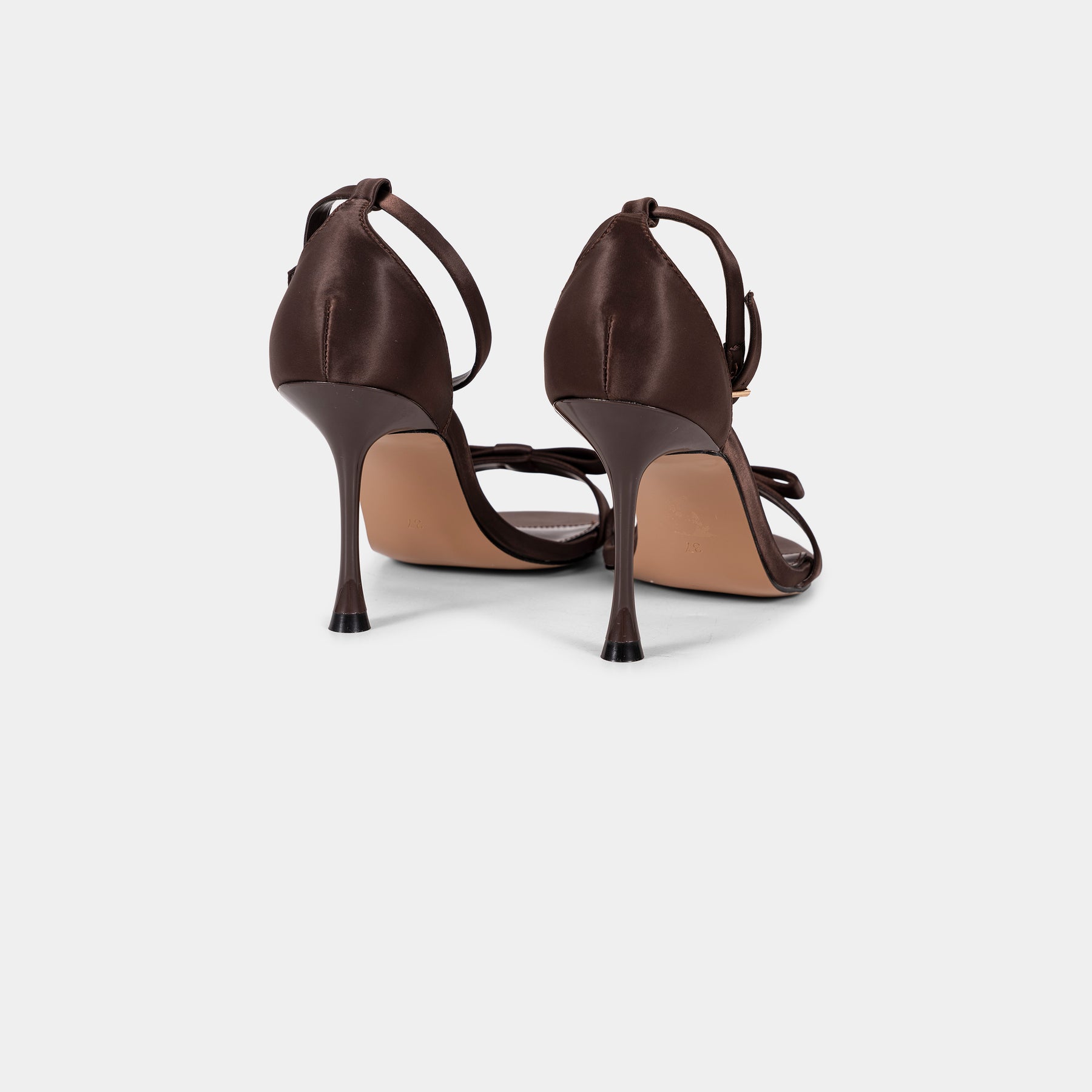 Smooth-Finish Ankle-Strap Sandals with Bow Detail