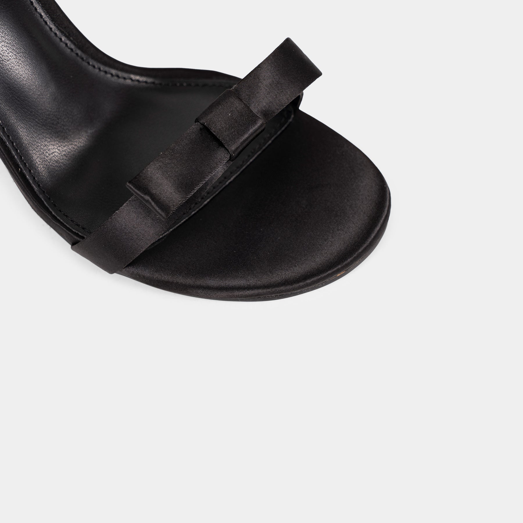 Smooth-Finish Ankle-Strap Sandals with Bow Detail