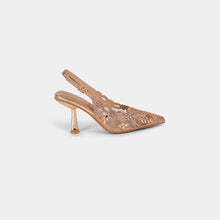 Crystal-Embellished Lace Slingback Pumps