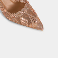 Crystal-Embellished Lace Slingback Pumps