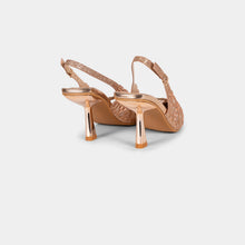 Crystal-Embellished Lace Slingback Pumps