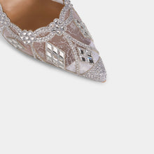 Crystal-Embellished Lace Slingback Pumps