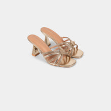 Crystal-Embellished Metallic-Finish Mules with Crystal-Covered Heel