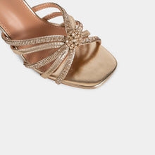 Crystal-Embellished Metallic-Finish Mules with Crystal-Covered Heel