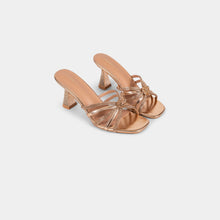 Crystal-Embellished Metallic-Finish Mules with Crystal-Covered Heel