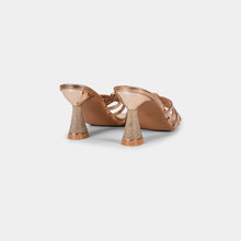 Crystal-Embellished Metallic-Finish Mules with Crystal-Covered Heel