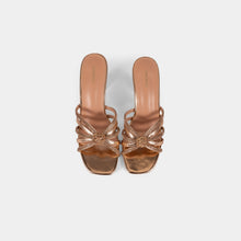 Crystal-Embellished Metallic-Finish Mules with Crystal-Covered Heel