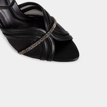 Crystal-Trimmed Sheer Mesh Ankle-Strap Sandals
