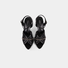 Crystal-Trimmed Sheer Mesh Ankle-Strap Sandals