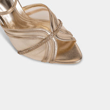 Crystal-Trimmed Sheer Mesh Ankle-Strap Sandals