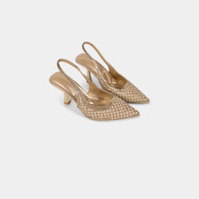 Pearl and Crystal-Embellished Pointed-Toe Slingback Pumps